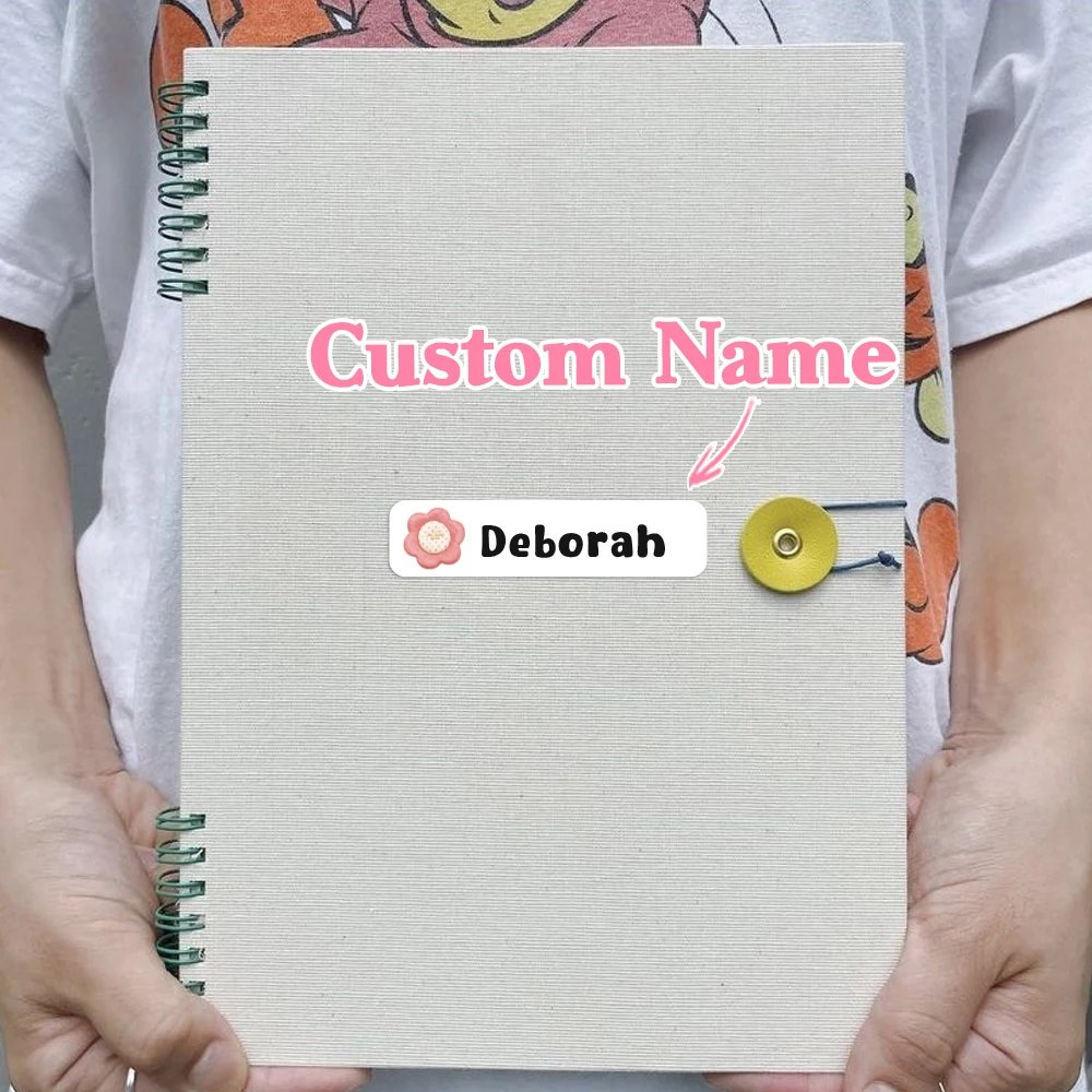Custom Flower Name Sticker,Transparent Waterproof Stickers for Kids,diy Name Labels for School Bag Bottles Box Mug Uniform view 4
