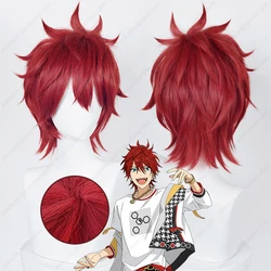 ES Crazy:B Rinne Amagi Cosplay Wig 35cm Red Short Hair Heat Resistant Synthetic Wigs