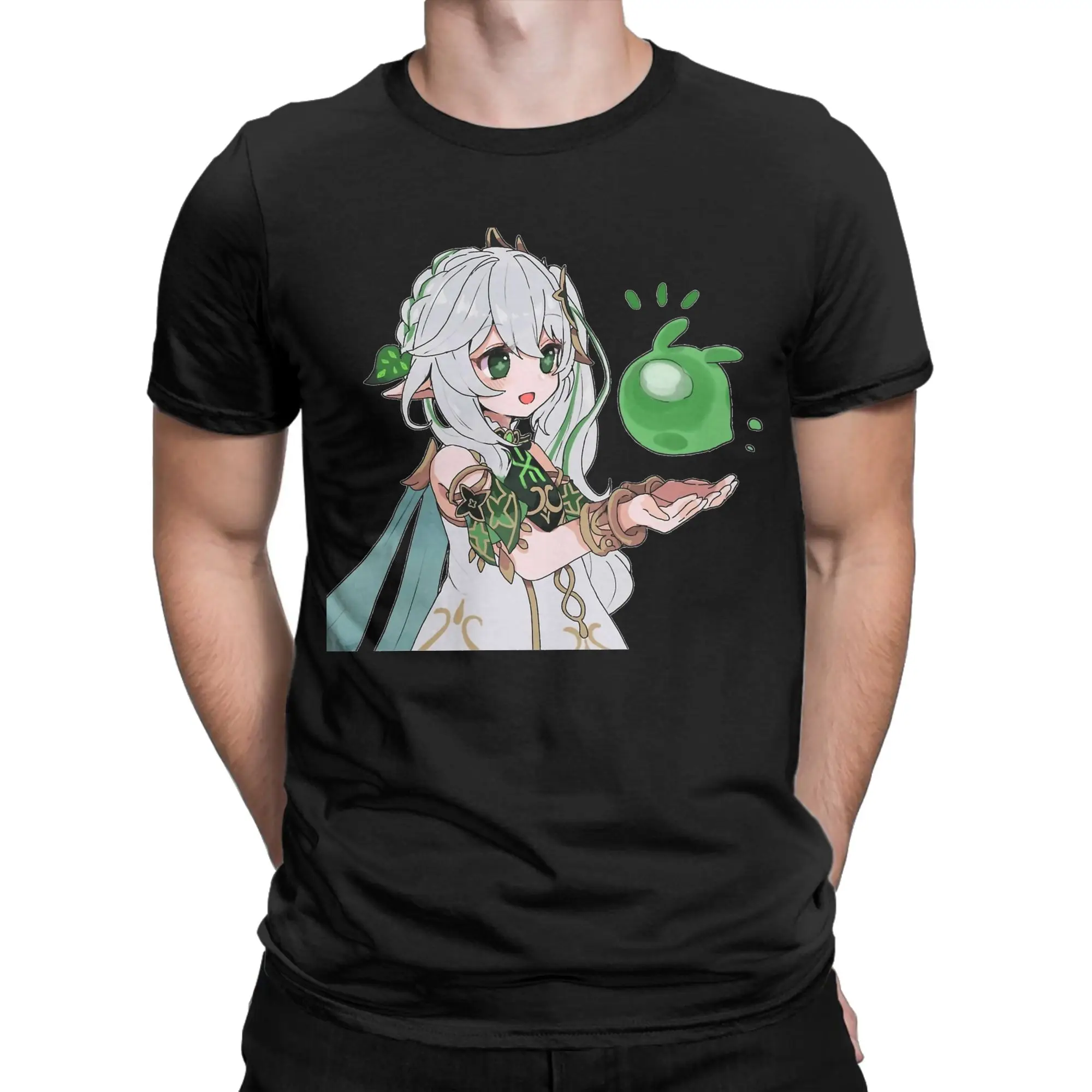 Cute Nahida Genshin Impact Men Women T Shirts  Casual Tees Short Sleeve Round Collar T-Shirt 100% Cotton 6XL Clothing