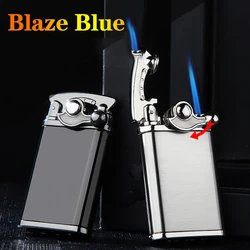 JOBON Metal Outdoor Windproof Butane Gas Lighter Rocker Arm Straight Blue Flame Torch Turbo Jet Cigar Multifunctional Lighter