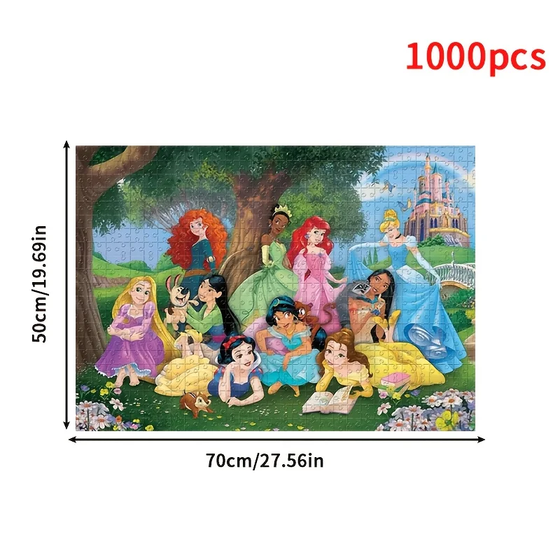 1000 Stück Disney Princesses Mosaik-Puzzle mit Belle, Jasmin, für Ariel, Aschenputtel, Schneewittchen und mehr – herausforderndes Lar
