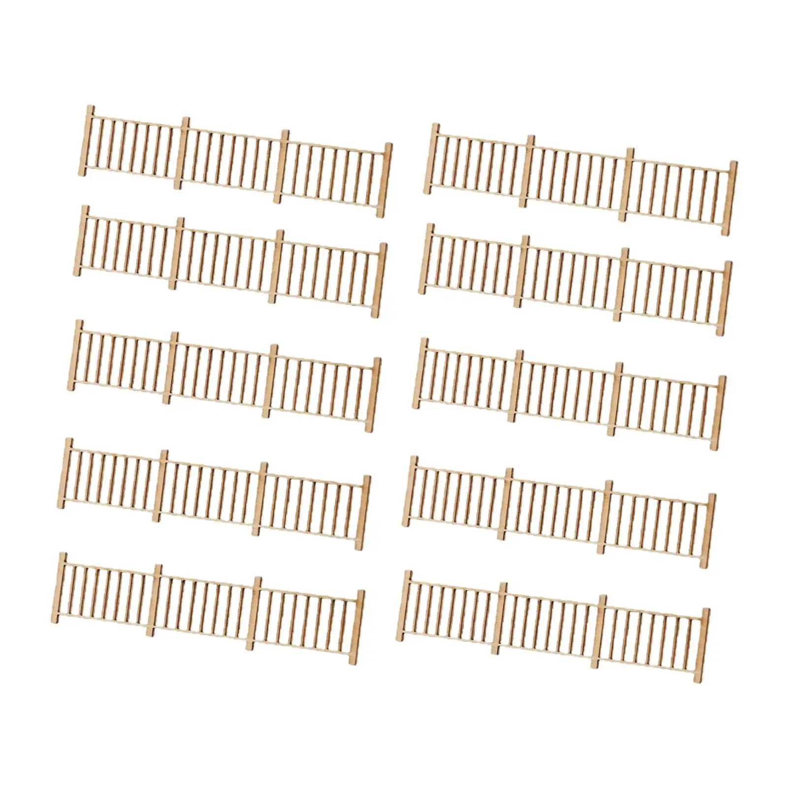 10x Mini Fences Model Crafts 1:50 Simulation Wooden Sand Table Decor Decoration