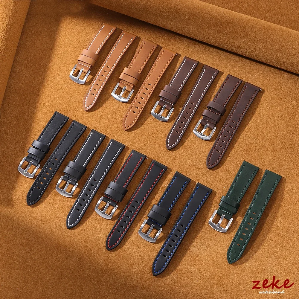 18 مللي متر 20 مللي متر 22 مللي متر 24 مللي متر حزام (استيك) ساعة ل أوميغا حزام ل Seiko الرياضة خمر براون حزام الساعات الرجال الجيش الرياضة سوار ل Smartwatch #2