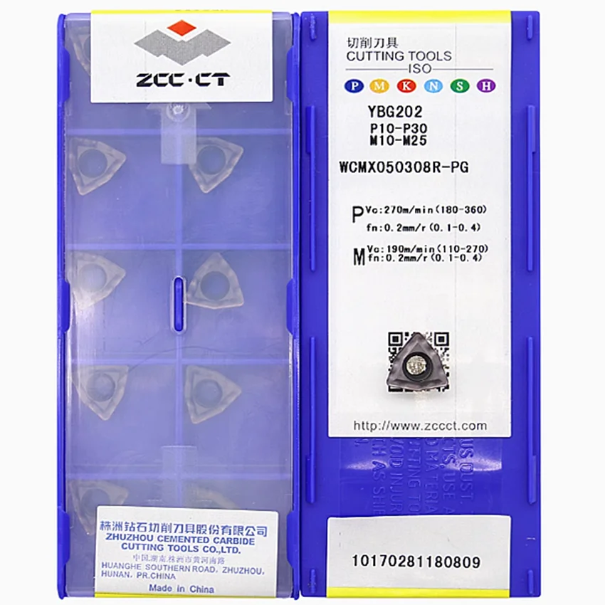

WCMX030208R-PG YBG202/WCMX040208R-PG YBG202/WCMX050308R-PG YBG202 ZCC.CT CNC blade carbide inserts turning tools U drill inserts
