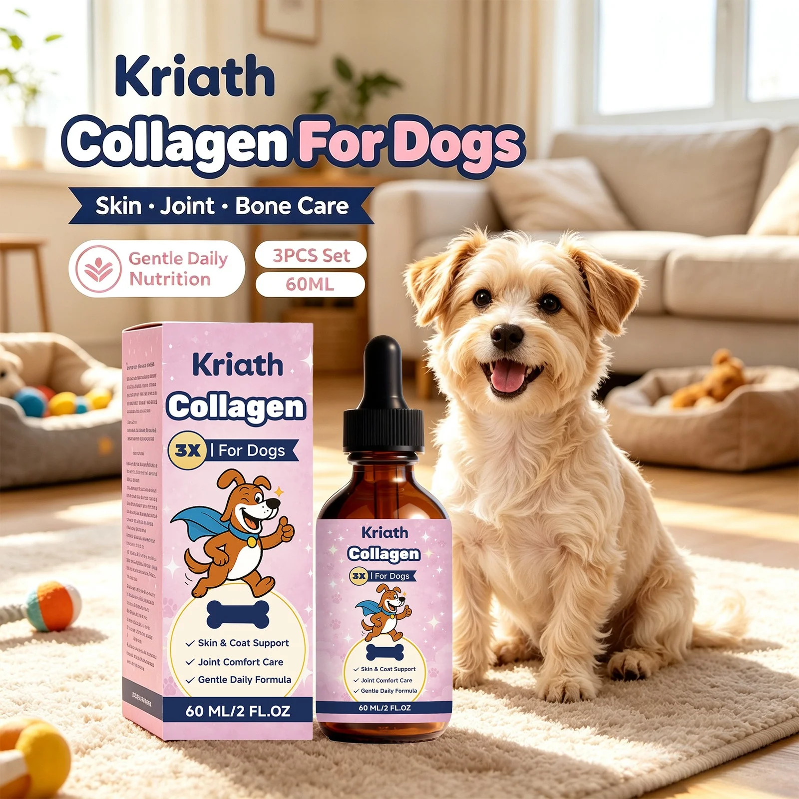 Dog Collagen Liquid Drops Enhance Joint Flexibility Strengthen Bone Improve Skin Condition Mild Daily Dog Nutritional Supplement 1 Dog Collagen Liquid Drops Enhance Joint Flexibility Strengthen Bone Improve Skin Condition Mild Daily Dog Nutritional Supplement 1