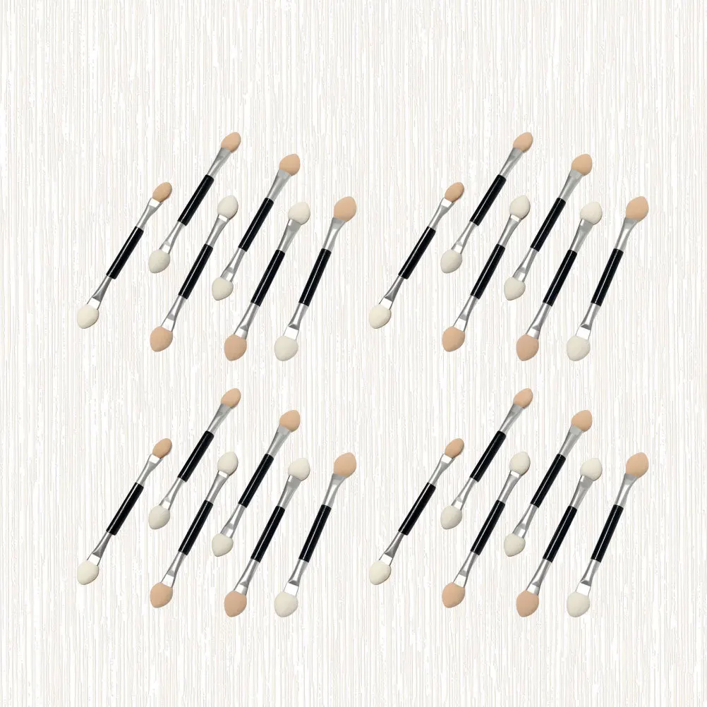 30 pçs pincel de sombra de duas cabeças durável leve kit de escova de maquiagem portátil aplicador de sombra de olho para festa de viagem feminina