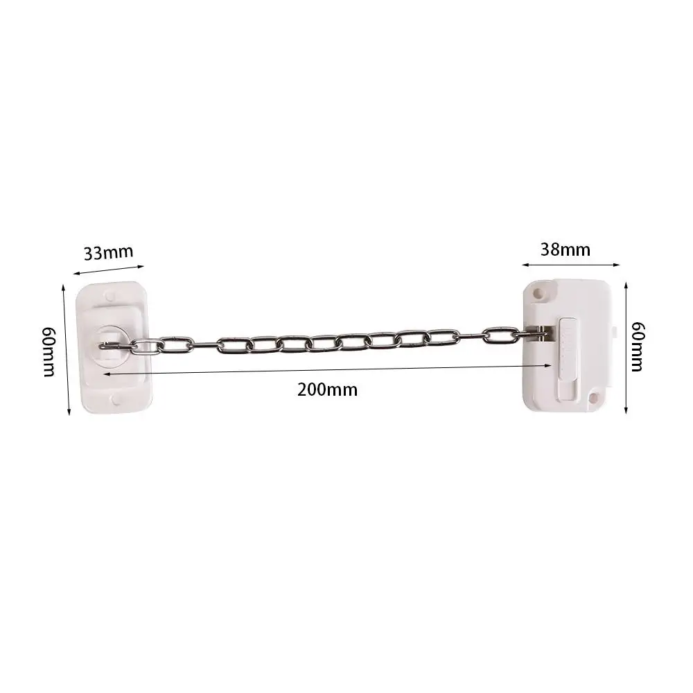 Cabinet Lock Adjustable Window Security Lock ABS Self Adhesive Window Frame Chain Lock No Drilling Sturdy Window Restrictor Home