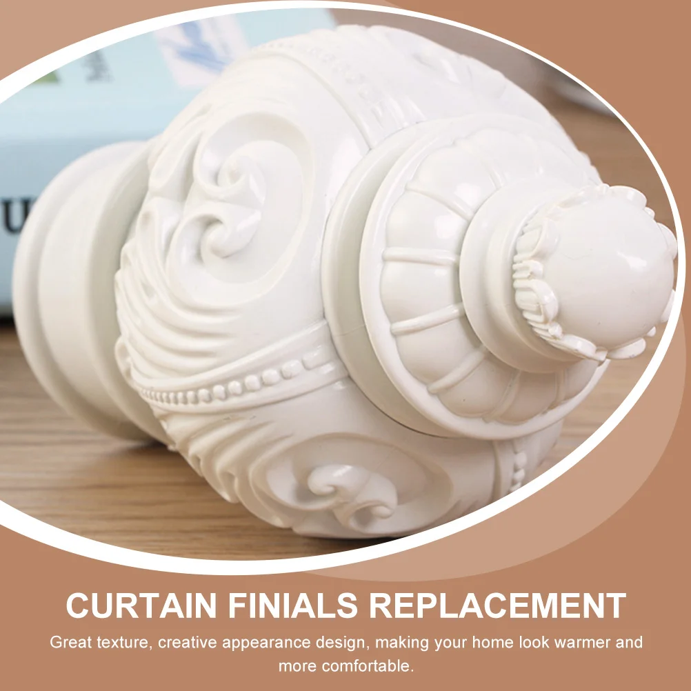 

10Pcs Curtain Rod Finials Decorative End Caps Premium Window Curtain Rail End Plugs for Living Room Bedroom Plastic Finials