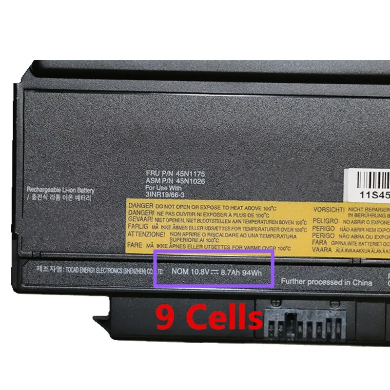 Imagem -06 - Bateria do Portátil X230 para Lenovo Thinkpad X220i X220 X230i 0a36307 42t4940 0a36281 45n1022 45n1023 11.1v 94wh 9cell 6cell Novo