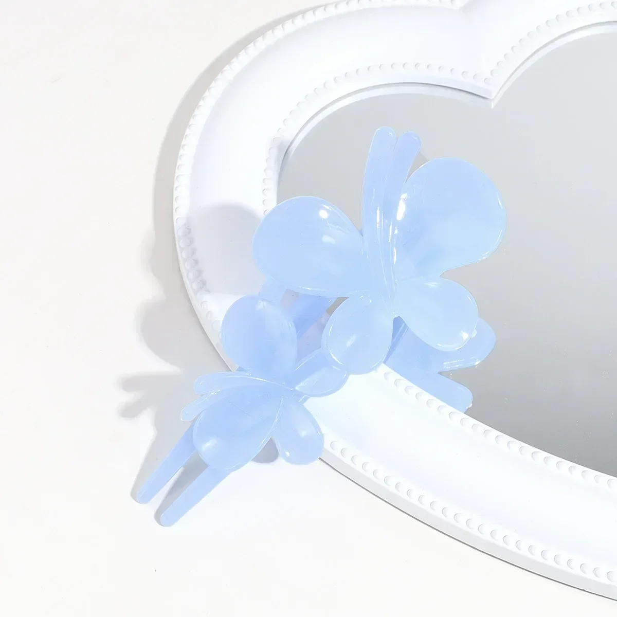 Double Butterfly Duckbill Clip Women Girls Elegant Hair Clips Back Head Temperament Ponytail Clip Hairpin Frosted Duckbill Clip