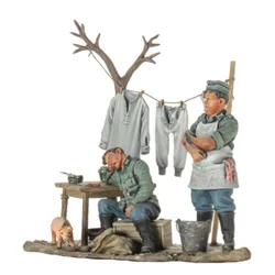 1/32 Scale Resin Figure Assembled Model Kit History Miniature Cooker Soldier 2 Unassembled and Unpainted Statue Diorama Toys