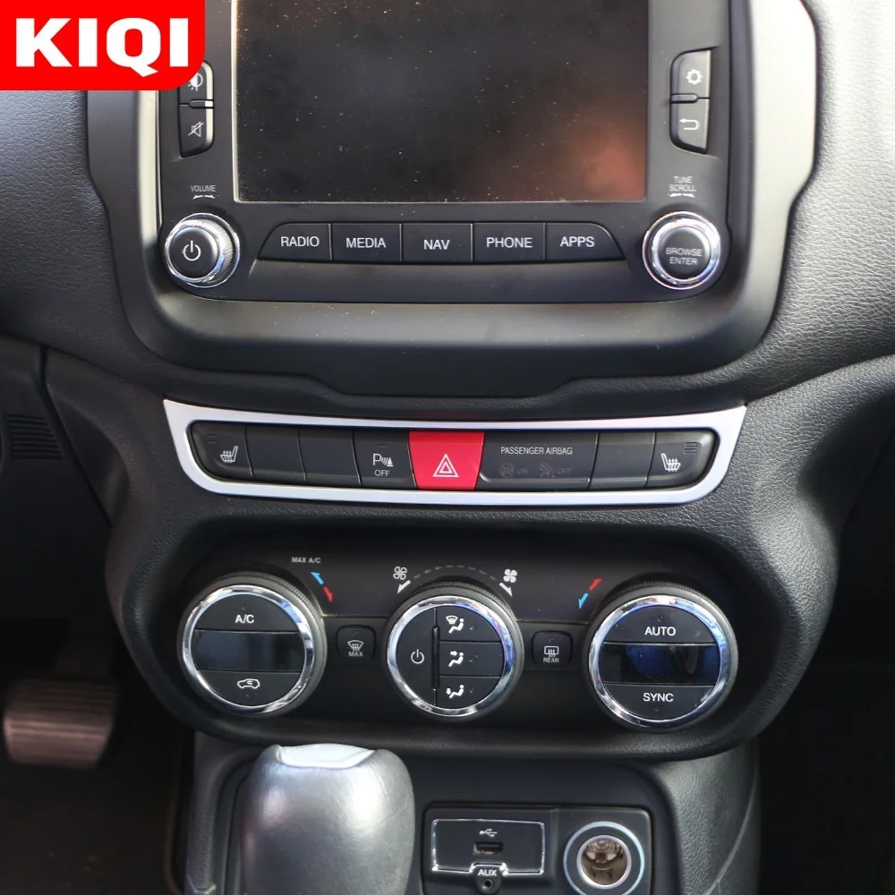 Center Console Dashboard Seat Heat Switch Button Panel Cover Trim for Jeep Renegade 2015 2016 2017 - 2021 Molding Accessories