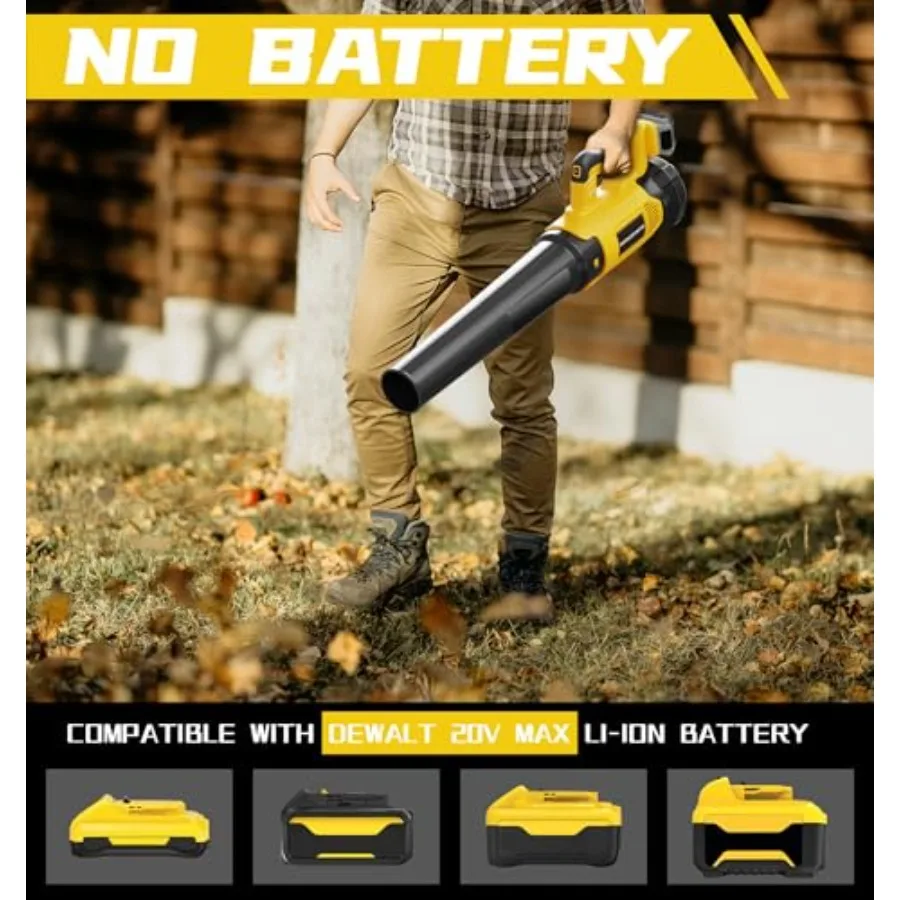 เครื่องเป่าลมไร้สาย เหมาะสำหรับเครื่องเป่าลมไฟฟ้าแบบมือถือ 650 CFM พร้อมมอเตอร์ไร้แปรงถ่าน อุปกรณ์ป้องกันในตัว ปรับความเร็วได้