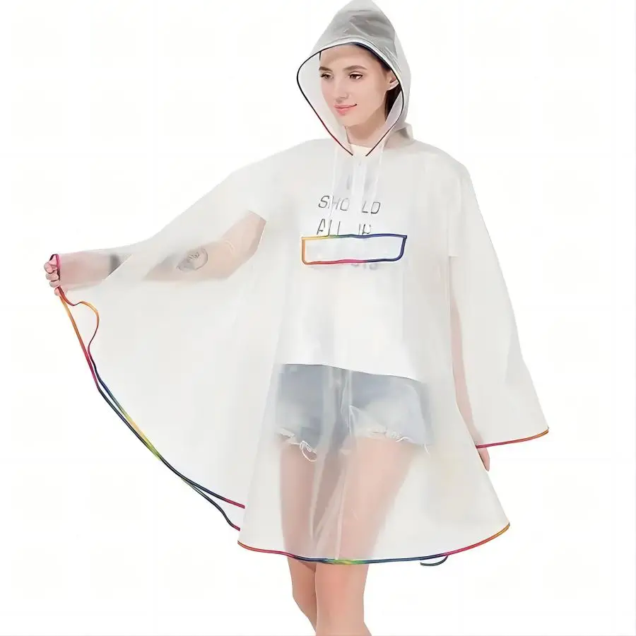 EVA Unisex Hooded Rain Poncho for Adult with Pocket Reusable Waterproof Rain Coat for Men & Women Perfect for Cmaping