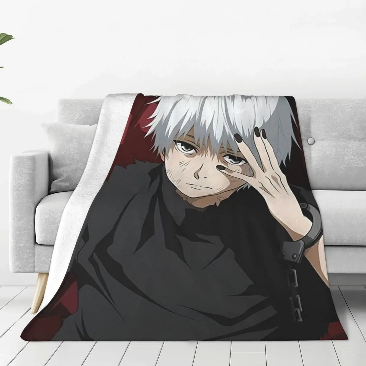 Tokyo Ghoul Anime (9) Blankets Soft Warm Flannel Throw Blanket Bedding for Bed Living room Picnic Travel Home Couch
