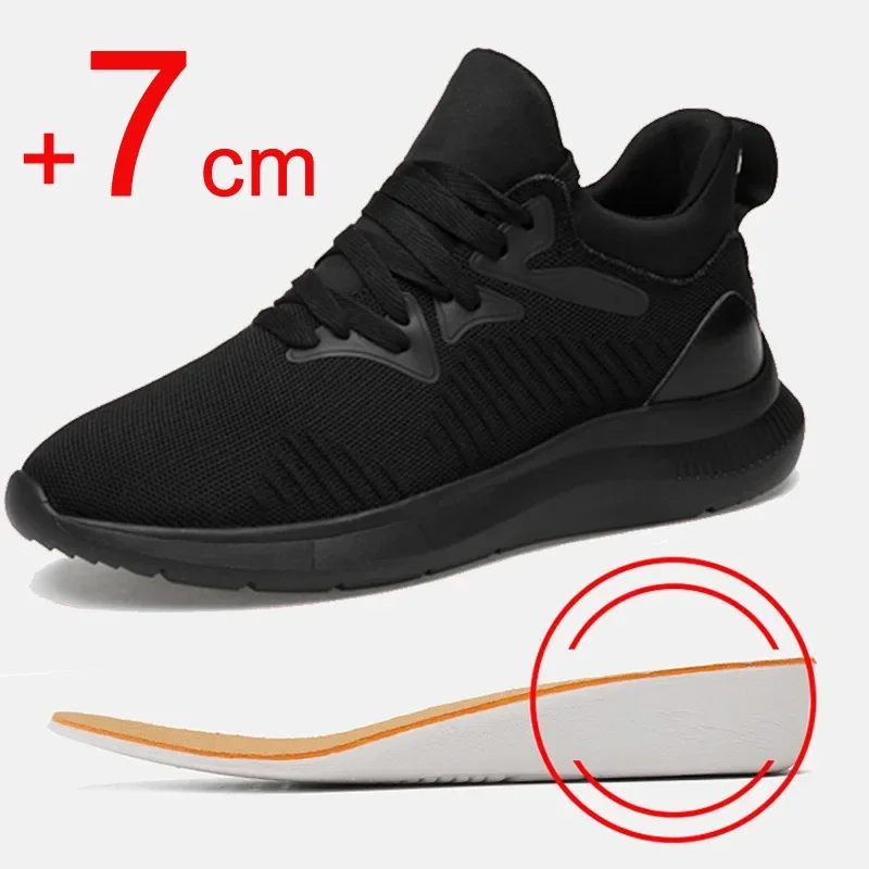 

Elevator shoes for man height increase 8cm 2024 luxury brand sneaker Tenis men's hidden heels casual shoe heighten increasing