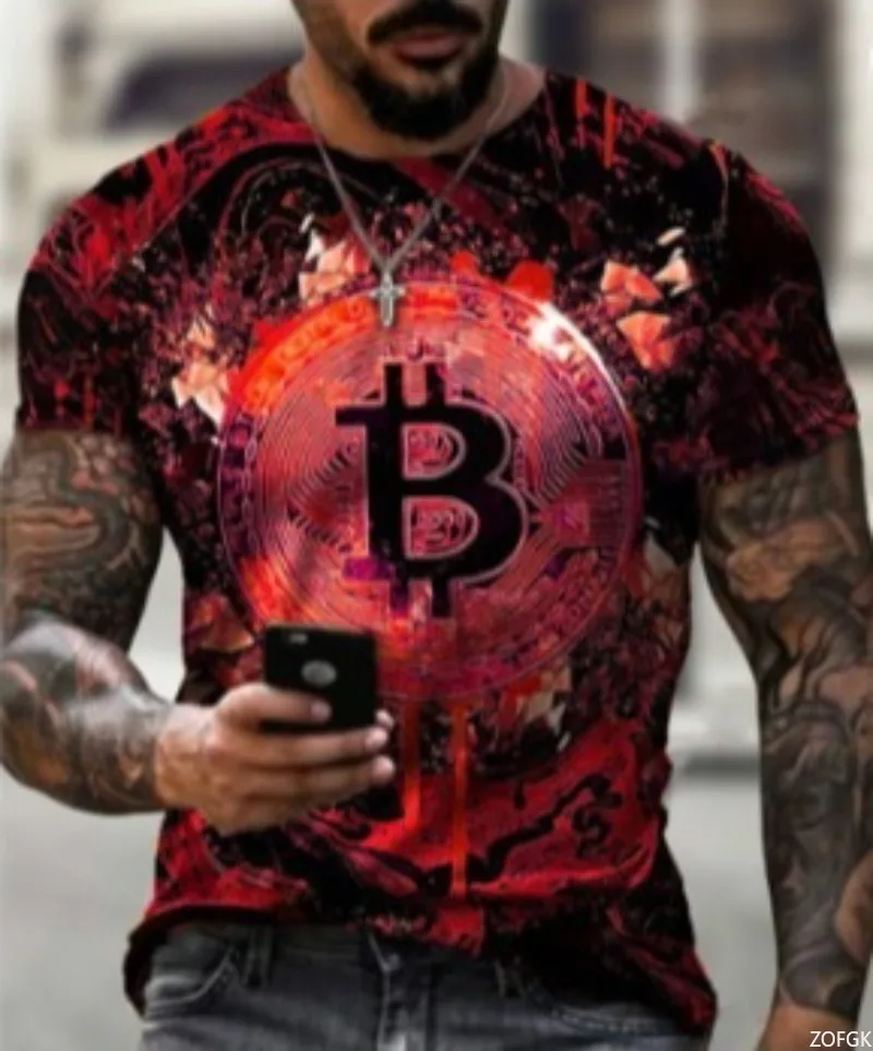 جديد شخصية الرياضة عملة ذهبية سليم صالح مطبوعة الصيف أزياء تنوعا جولة الرقبة قصيرة الأكمام تي شيرت #4