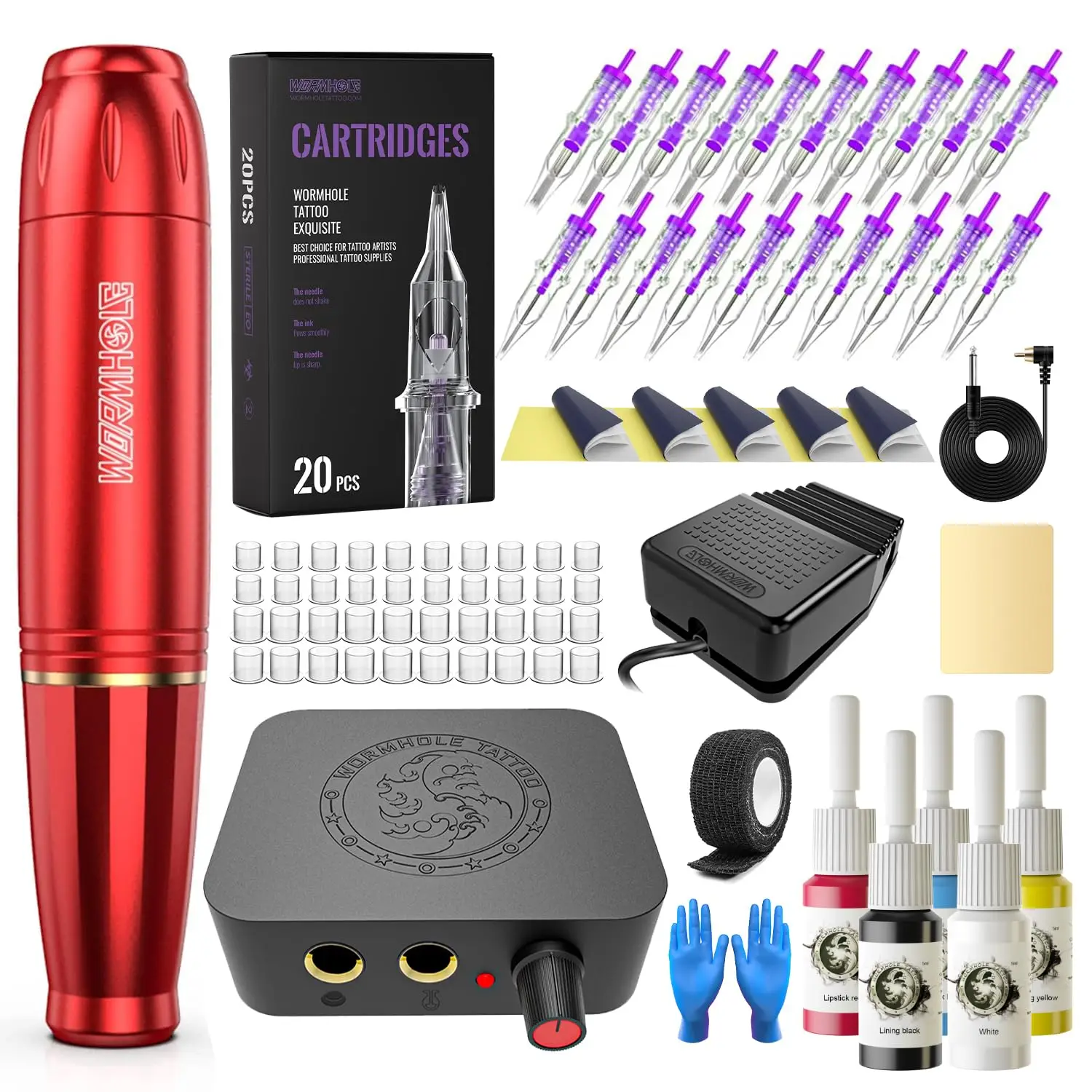 

Professional Rotary Tattoo Machine Kit for Beginners, Complete Supplies with Cartridge Pen