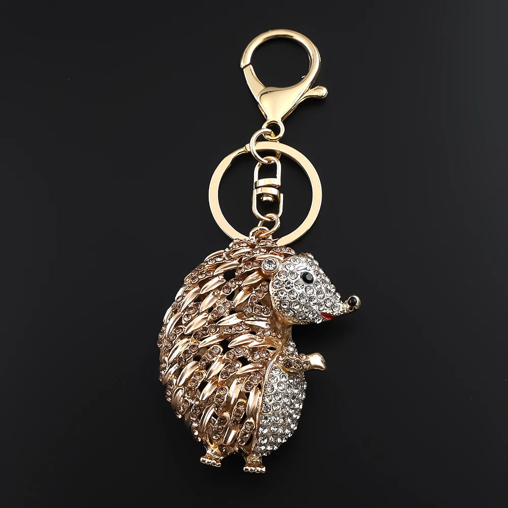 Igel-Strass-Schlüsselanhänger, niedlicher Waldtier-Taschenanhänger, Geschenk für Frauen, Teenager-Mädchen, Rucksack, Alltags-Geldbörsen-Accessoire, Schmuck – Detail 5