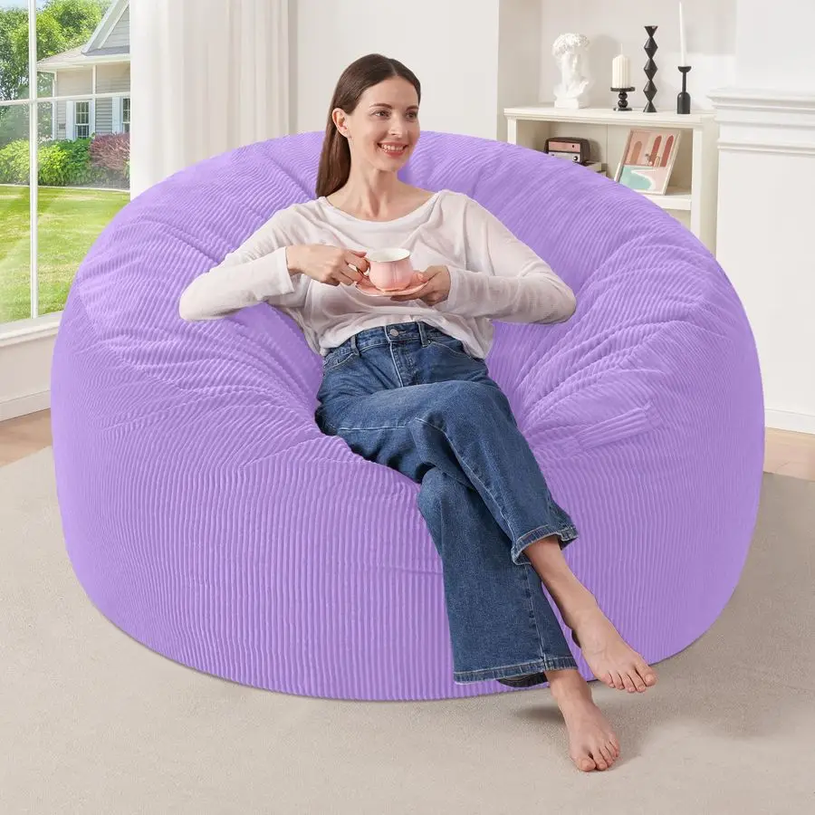 

3FT Bean Bag Chair,Giant Bean Bag Chairs for Adults,Big Bean Bags with Memory Foam Filled, Large Beanbag Chairs with Soft Cordu