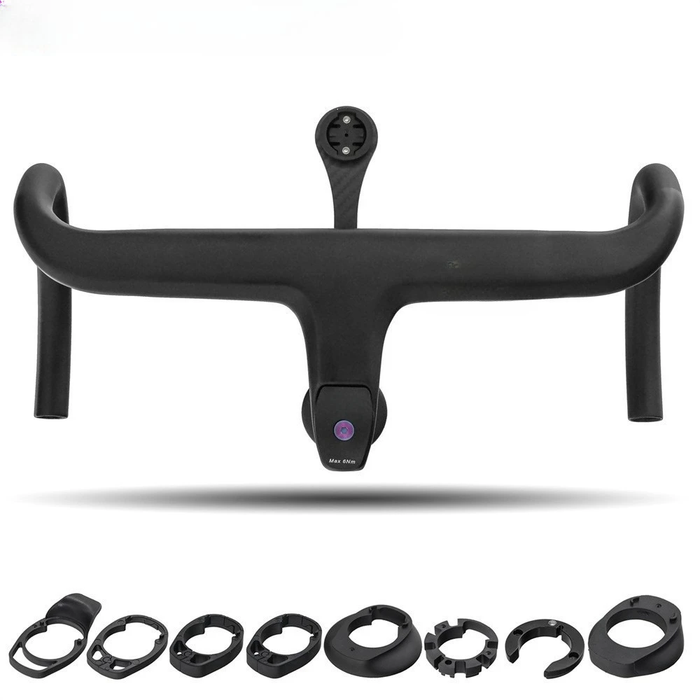 Inner Route Road Bicycle Carbon Fiber Handlebar Integrated Bicycle Bend Handle With Code Watch Rack Gasket Handle