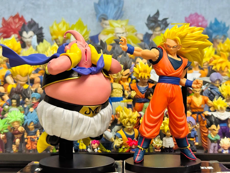 Banpresto Dragon Ball Z Anime Figurines Match Makers SSJ3 Goku Majin Buu PVC Action Figures DBZ Figurals Collectible Model Toys