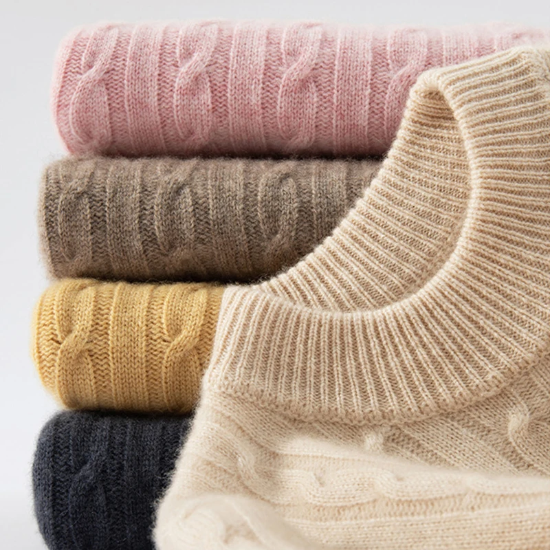 Childrens cashmere sweater 100% Wool Boys girls Solid color base Wool Knitted Sweater Thickened warm winter clothing Kids Tops