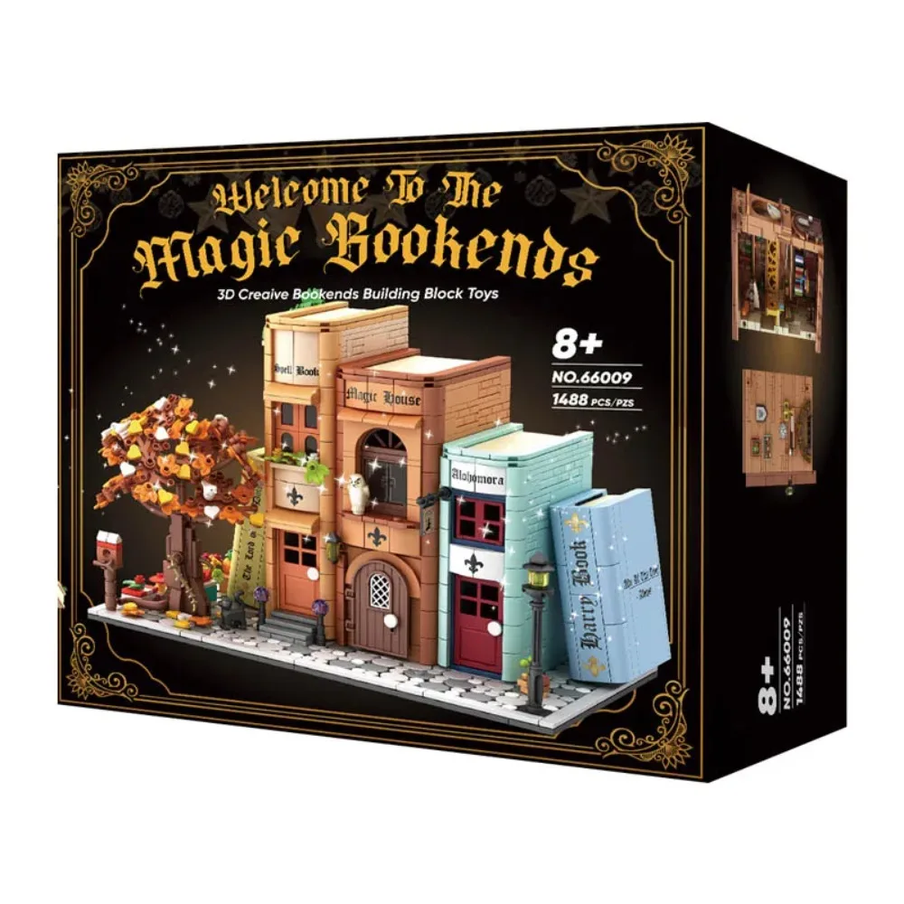 Creative Expert Modular Buildings MOC 66009 Magic Bookends House Bookshelf Model 1488PCS Building Blocks Brick Puzzle Toys Gift