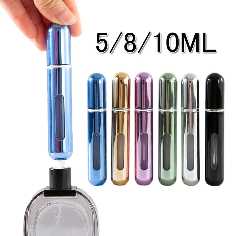 5/10ml Perfume Spray Bottle Mini Portable Refillable Aluminum Atomizer Bottle Container Perfume Refill Travel Cosmetic Tool