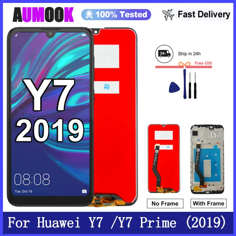 Pantalla LCD de 6,26 pulgadas para Huawei Y7 2019 DUB-LX1 DUB-LX3, Digitalizador de pantalla táctil para Huawei Y7 Prime 2019, repuesto de pantalla LCD