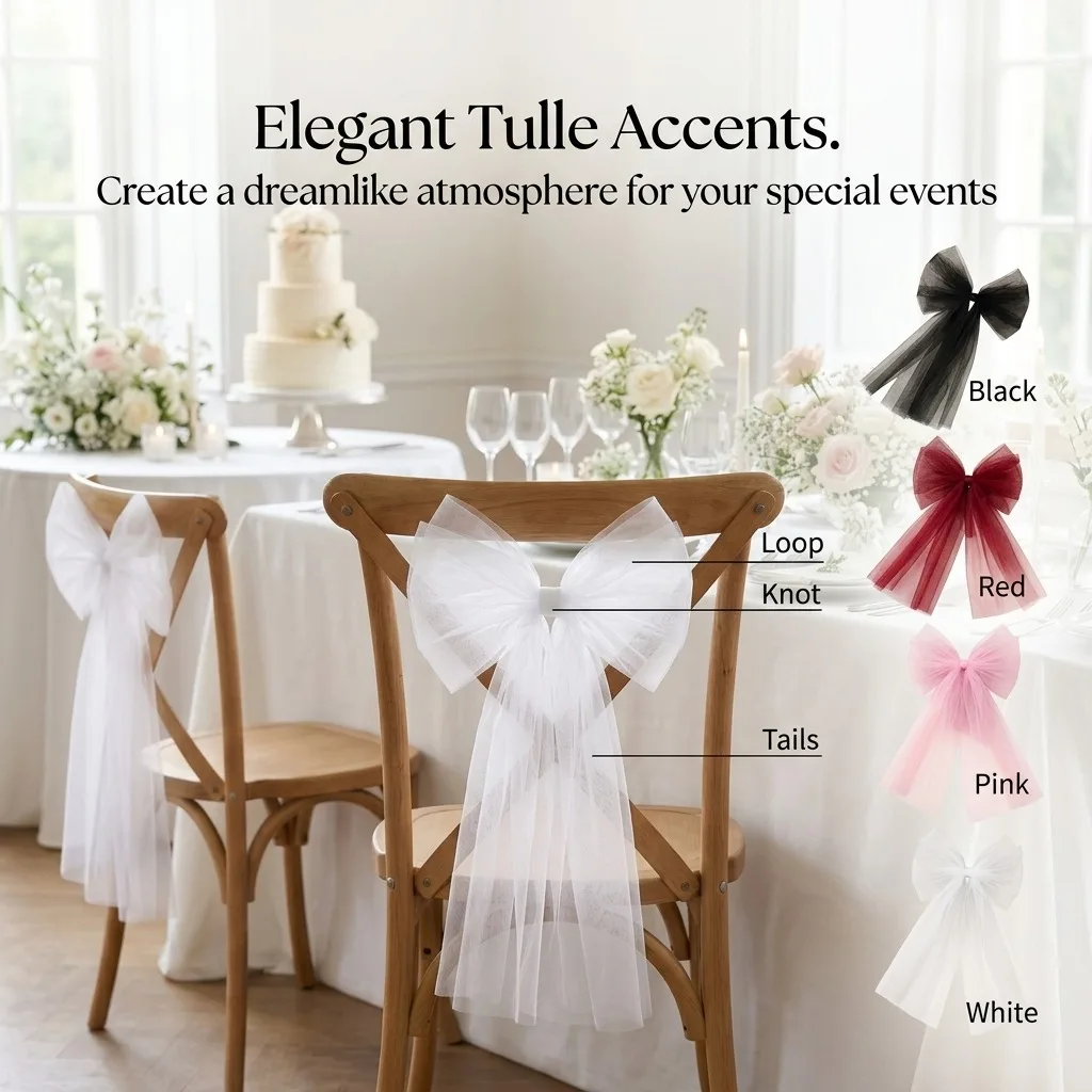 Lightweight Soft Fabric Mesh Bow Hanging Decoration for Party Store Window Display Wedding Atmosphere Decoration