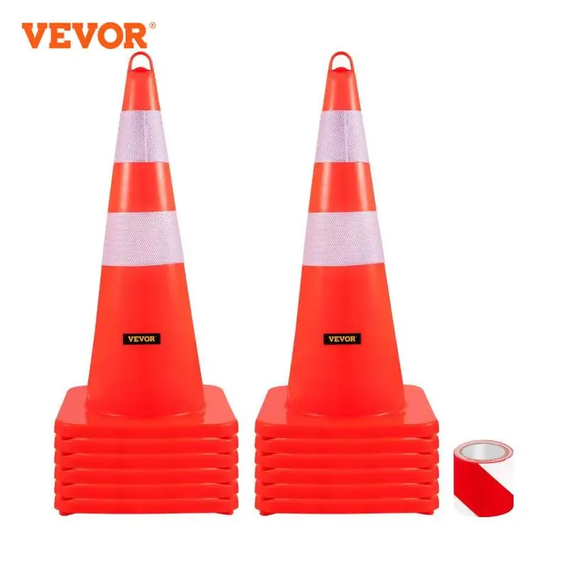 

VEVOR Tools Safety Cones 18"-36" High Visibility PVC Orange Traffic Cones with Heavy-Duty Base and Used for Traffic Road Control