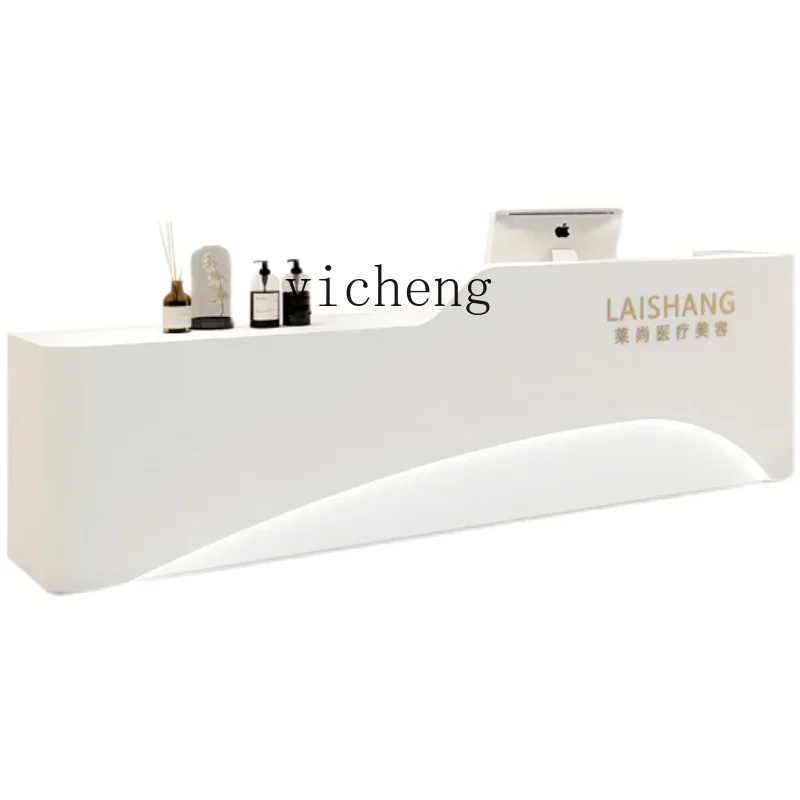 

checkout page Shop Small bar Commercial beauty salon Nail salon Front desk Reception cabinet Simple and modern