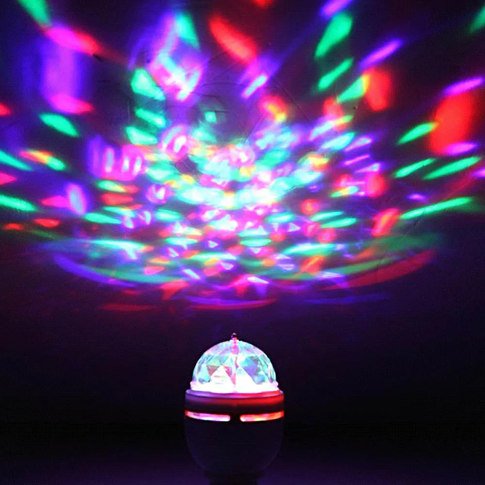 New Full Color 3w Mini E27 RGB LED Lamp Auto rotating rgb dj disco stage lighting 85-265V Holiday Bulb for Bar KTV Lighting