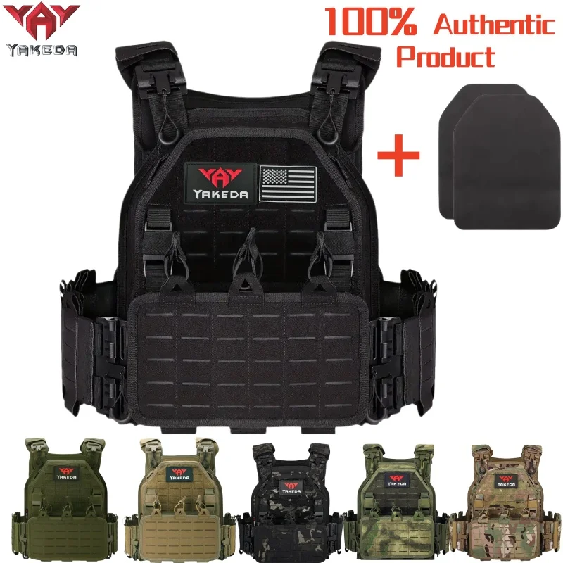 

YAKEDA Tactical Vest 6094, быстрый съемный светильник, лазерная резка, уличный охотничий черный жилет высокого качества