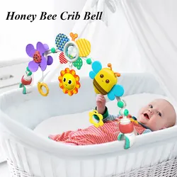 Baby Bed Bell Toy Comfort Trolley Hanging Crib Educational Toys Newborn Rattles Plush Stroller Animal Cartoon 0 6 12 24 Months