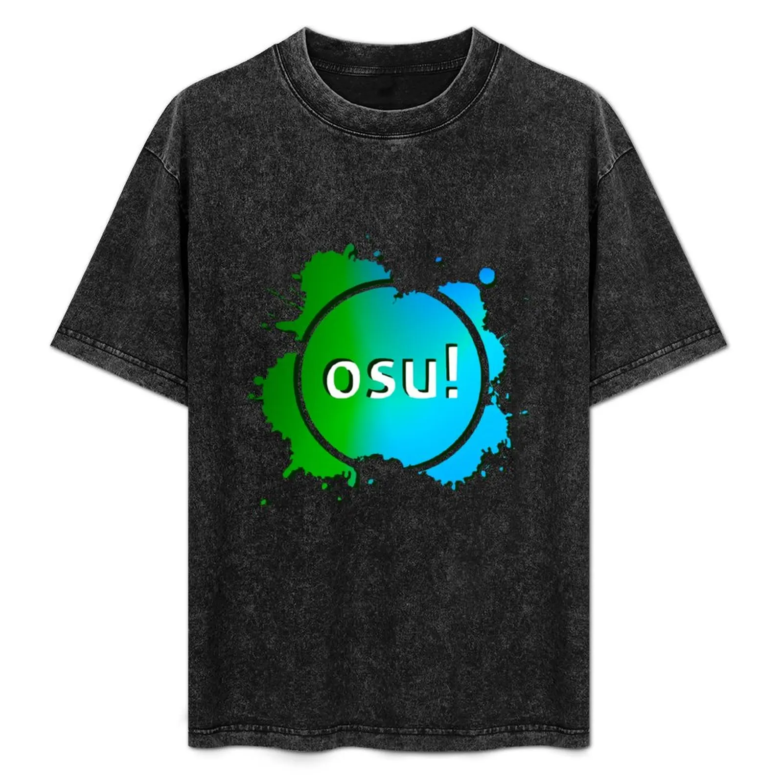 

Design osu! Green Blue T-Shirt Large Size Casual Short Sleeve Top