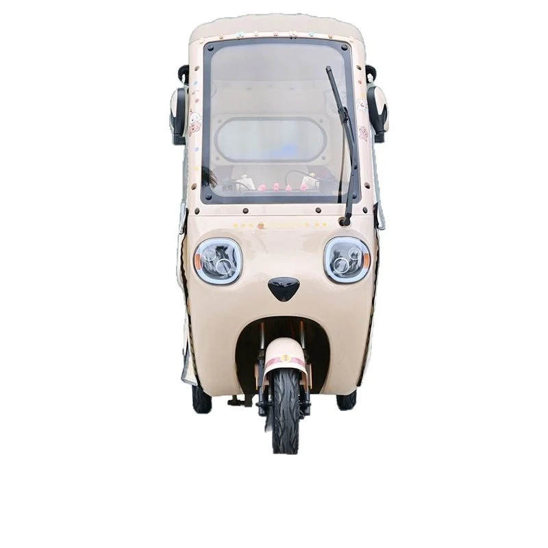 

newelectric tricycle with shed to pick up and drop off children double-row passenger and cargo dual-purpose leisure battery car