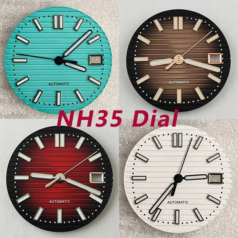 Esfera NH35 de 30,5mm, esfera Nautilus, esfera S, Esfera luminosa verde, adecuada para movimiento NH35, accesorios de reloj, herramienta de reparación de relojes