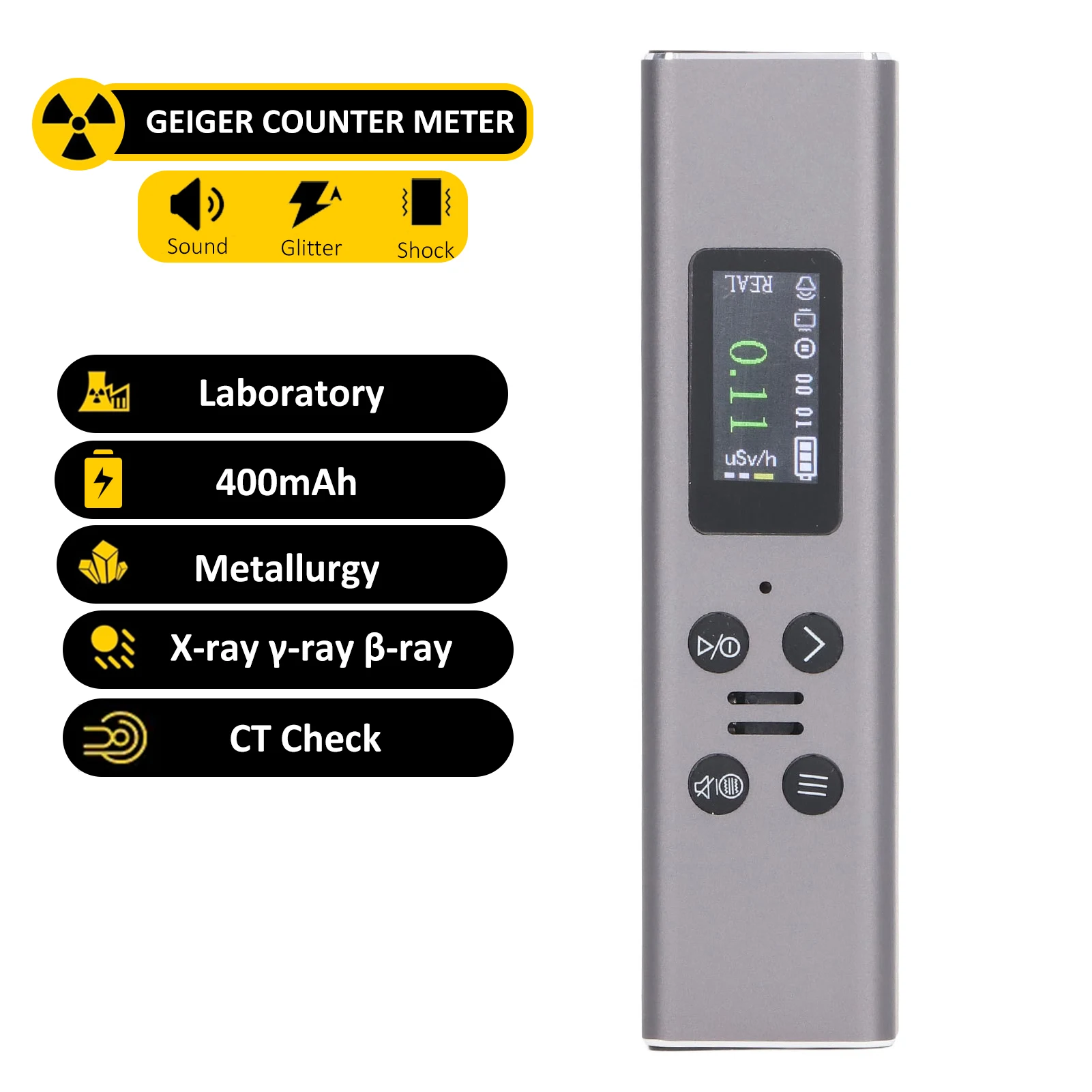 

PW07 400mah Radiometer Geiger Counter Personal Dosimeter Nuclear Radiation Detector X-ray γ-ray β-ray Radioactivity Tester