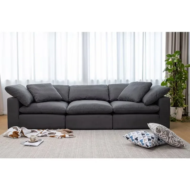Modern L-shaped combination sofa, soft and comfortable cloud sofa combination