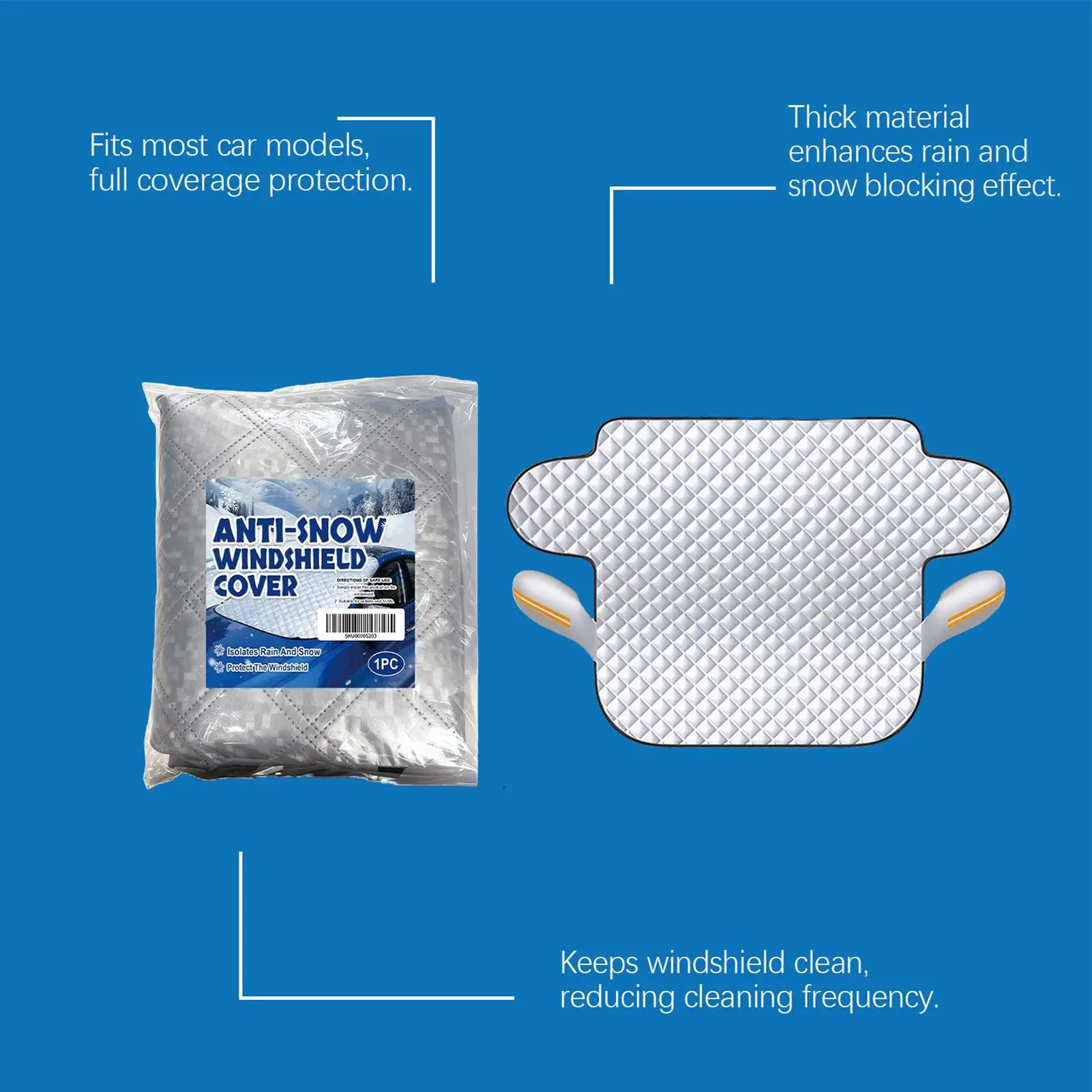 

Snow Cover For Car Windshield Waterproof Windproof Foldable Blanket Car Snow Cover For Winter Frost Rain Sun Exterior Protection