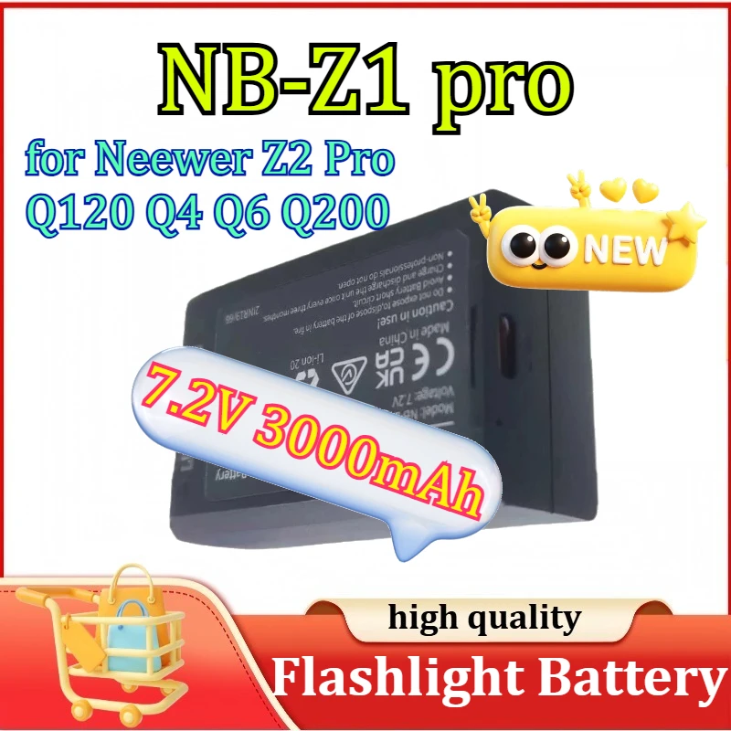 

Сменная аккумуляторная батарея Flash Battery NB-Z1 pro для Neewer Z2 Pro, Q120, Q4, Q6, Q200, 7.2V 3000mAh, универсальная батарея высокой емкости
