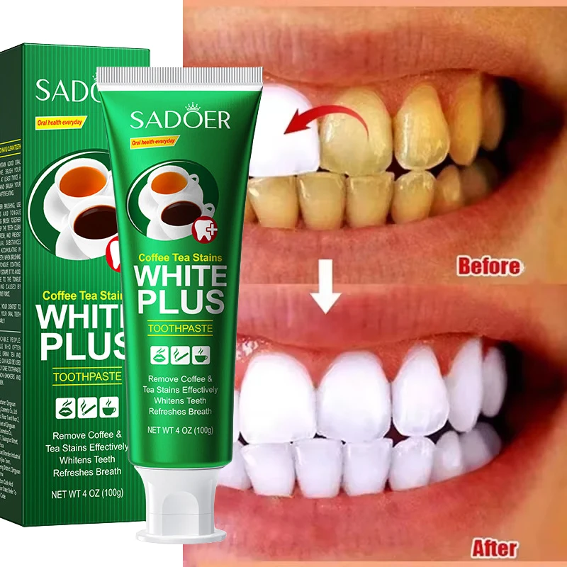 

100g Teeth Whiten Toothpaste Fast Remove Plaque Smoke Coffee Tea Stains Clean Oral Hygiene Fresh Breath Bleaching Dental Care