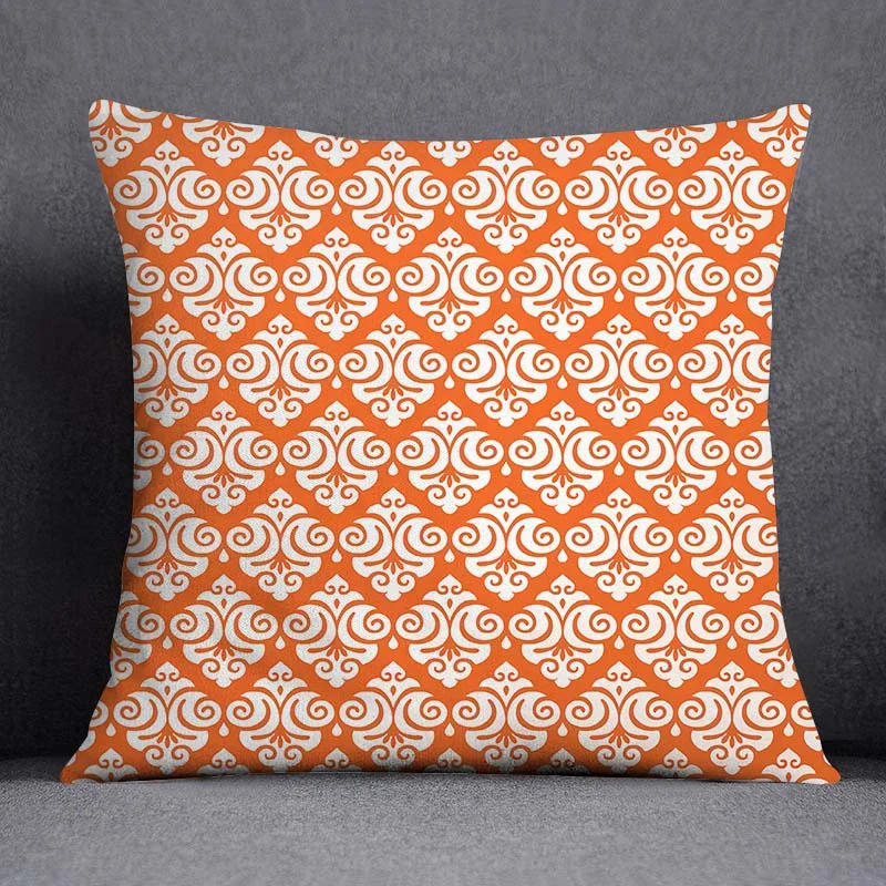 Cushion Cover Orange Series Pattern Printed  Home Living Room Sofa Office Decorative Pillowcase