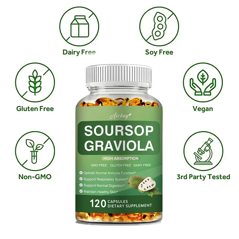 Soursop Graviola - Powerful Antioxidant, Promote Digestion & Cellular Health, Strengthen Immunity