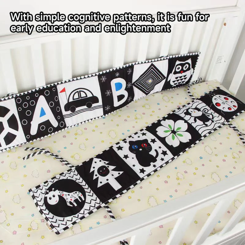 Montessori Baby Doek Boek Speelgoed Hoogte Contrast Zwart Wit Dier Zintuiglijk Boek Speelgoed Hersenontwikkeling Cognitief Leren Speelgoed