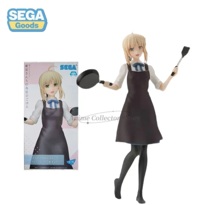 SEGA Emiya's Rice Apron Cook Altria Pendragon Anime Character Model Toy Desktop Ornaments Hand-made Collection Gift