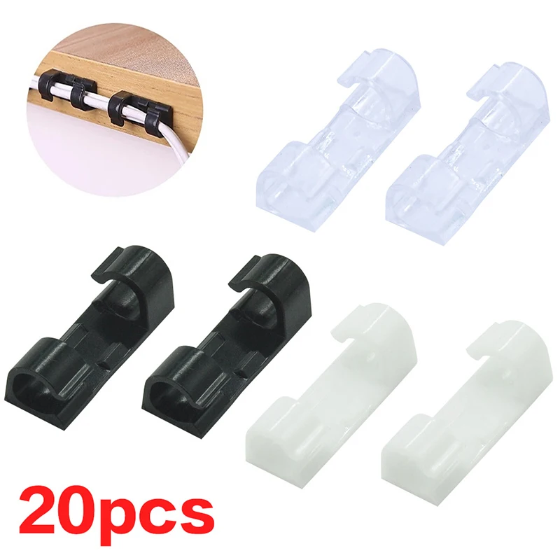 16/20PCS Cable Clips Self-Adhesive Cable Organizer Cord Management System Cord Holder for Wire Management Desk Car Office Home