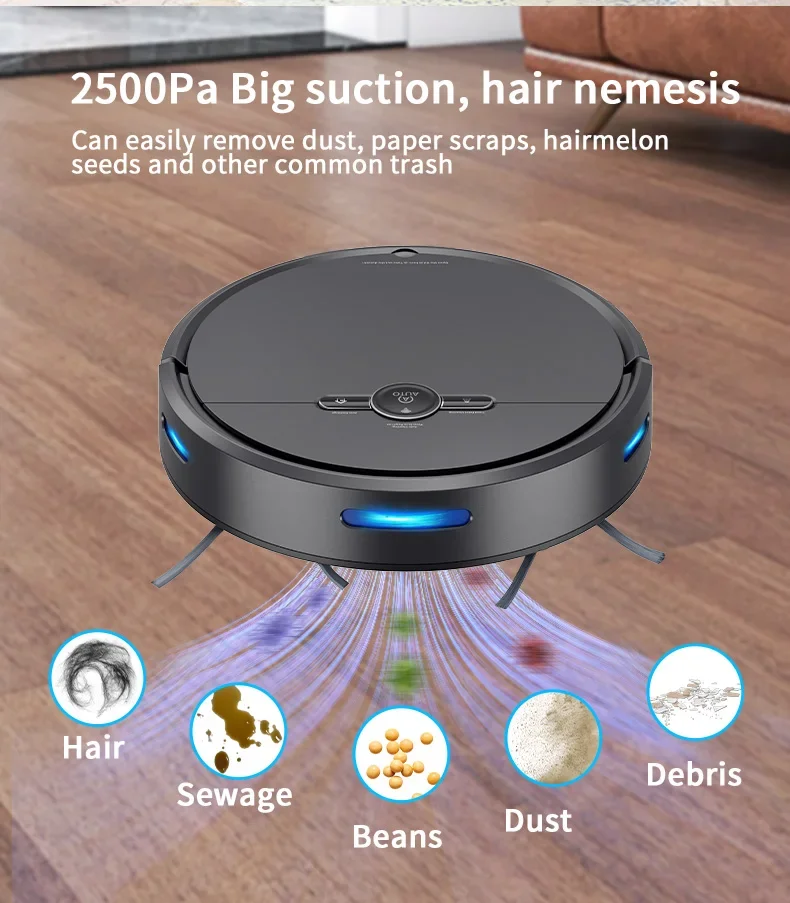 3 In1 Wifi App Smart house hold Floor Tuya Automatic Charging Smart House Cleaning Aspirateur Robot Vacuum Cleaner and Mop 5